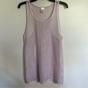 Women’s Xhilaration Tank Cover Up Dress Window Pane Netting Size Small Pink